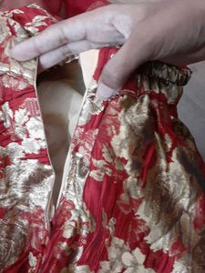 Elegant Red &amp; Gold Floral Lehenga Choli Set