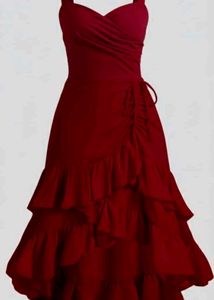 Elegant Red Velvet Dress