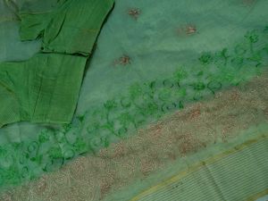 Green Embroidered Saree