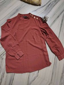Chic Rose Pink Button Detail Top