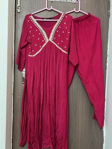 New chinnon Pink nayra cut 3 pcs suit for M &L