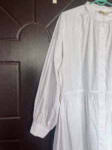 H&amp;m White Shirt Dress