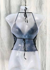 Sparkling Black Halter Neck Top