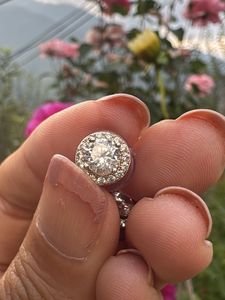 real 925 silver with zircon  Stud Earring