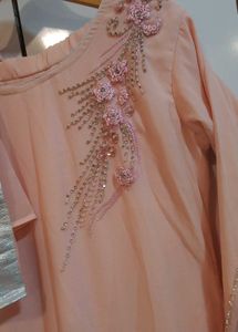 Peach Kurta Set with Dupatta