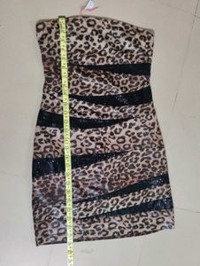 Leopard Print Strapless Mini Dress