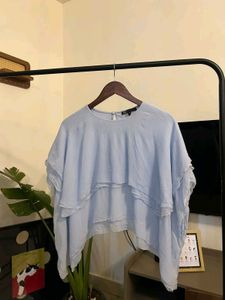 Light Blue Layered Cropped Top