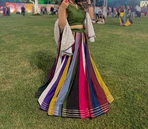 Vibrant Striped Lehenga Choli Set