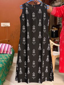 Black Printed Kurta Set