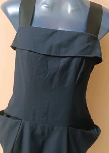 Stylish Navy Blue Dress with Pockets