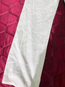 White Cargo Pants with Belt