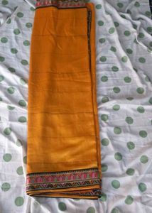 Vibrant Yellow Embroidered Saree