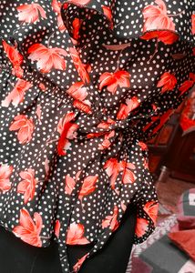 Floral Off Shoulder Frill Top With Adjustable Straps