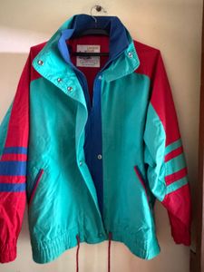 Retro Color Block Windbreaker Jacket
