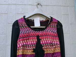 New with tag Korean Art Satin Clain Top