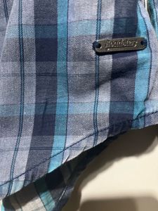 Blue Plaid Button-Up Shirt