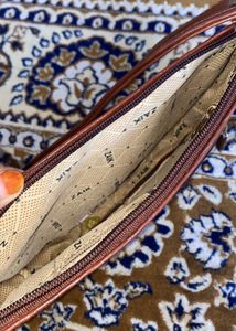 Brown Croc Embossed Shoulder Bag