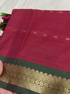 Elegant Pink Saree with Gold Motifs