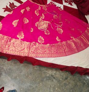 Pink & Gold Lehenga Skirt