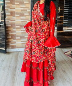 Red Embroidered Lehenga Choli Set