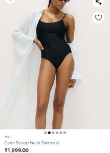 M&S New Collection Black Cami Scoop Neck Swimsuit