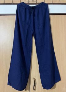 Navy Blue Wide Leg Palazzo Pants