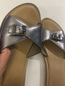 Carlton London Metallic Buckle Sandals
