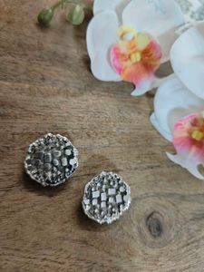 Vintage Unique Silver Tone Statement Earrings