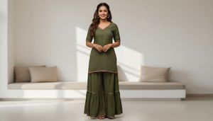 Green Kurta Palazzo Set