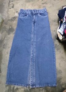 Classic Denim Maxi Skirt