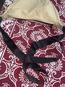 COMBO Cream Crescent Crossbody Bag with pouch