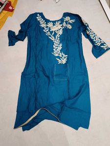Maroon Kurta Set with Printed Jacket