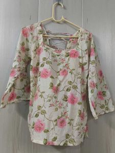Floral Print Square Neck Top