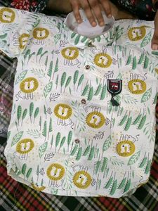 Cute Lion Print Shirt for Boys