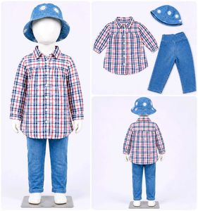 Trendy 3-Piece Girls Clothing Set (Long Check Top