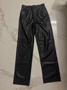 Bershka Black Faux Leather Pants