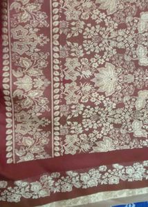 Elegant Cream pure Silk Saree with Red Border