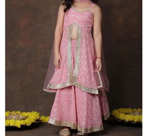 Stunning Pink Embroidered Kurta Set