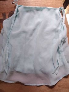 sky blue top with shrug