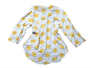 Yellow Sunflower Print Kurta