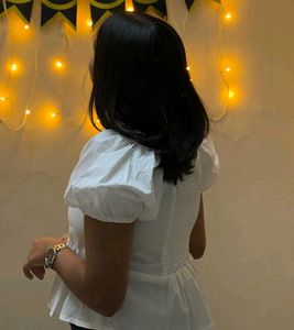 Chic White Peplum Top