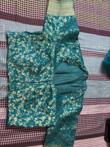 Elegant Blue &amp; Gold Saree