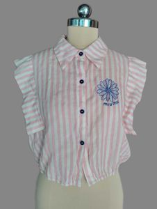 MiuMiu Striped Flower Cropped S