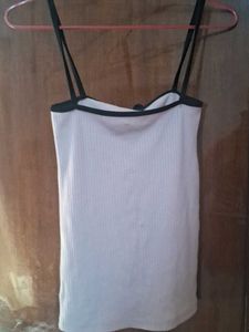 Ribbed Tank Top with Bow Accent