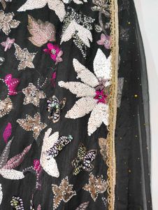 Embellished Black dress material