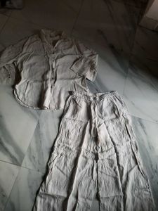 Oversized Linen Blend Shirt &amp; pant
