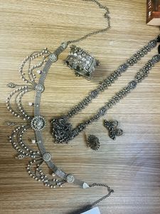 Antique Silver Oxidized Jewelry Set
