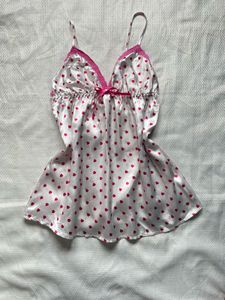 Cute Heart Print Night Slip