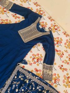 Blue anarkali Embroidered Suit with Dupatta 💖