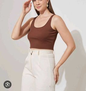 Stylish Brown Crop Tank Top